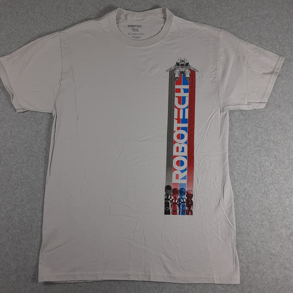 Robotech Loot Crate Exclusive Graphic T-Shirt Mens Medium Gray Anime Sci-Fi 2018